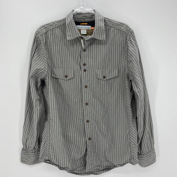 QUICKSILVER Mens Shirt Size M Button Up Long Sleeve Cotton Collared Striped Top - Picture 1 of 7